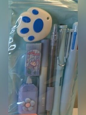 Aesthetic Back to School Blue Stationery Set - Cute Monochromatic Supplies